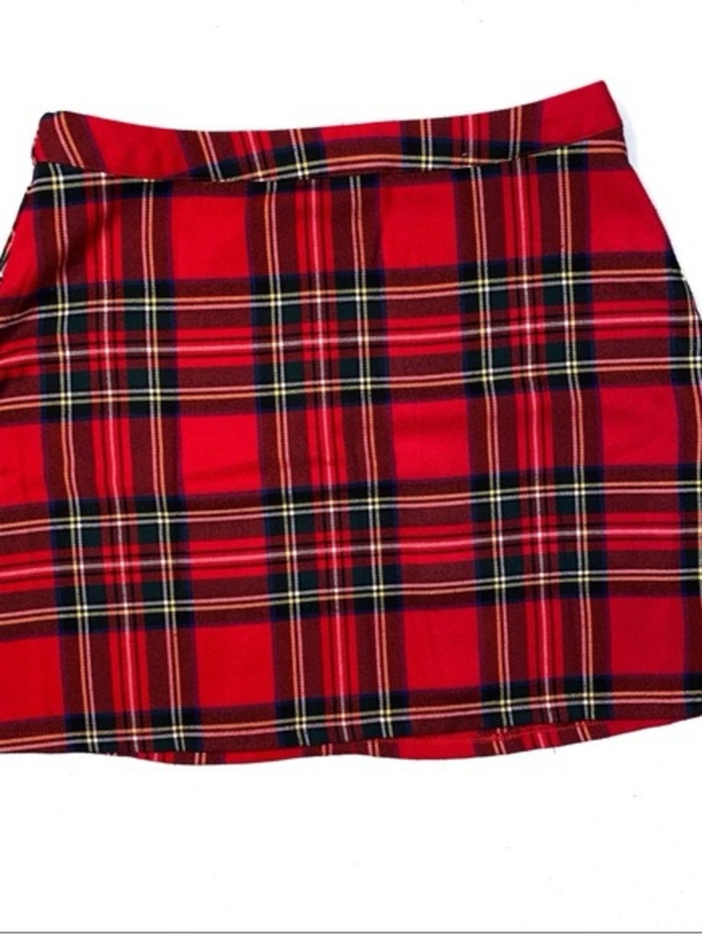 Shein Classic Red Plaid Mini Skirt - Women's Tartan Style